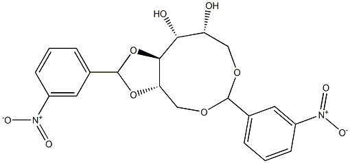 1-O,6-O:2-O,3-O-Bis(3-nitrobenzylidene)-D-glucitol Struktur