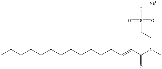 N-(2-Pentadecenoyl)-N-methyltaurine sodium salt Struktur