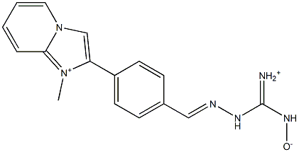 1-Methyl-2-[4-[[2-[iminio(hydroxyamino)methyl]hydrazono]methyl]phenyl]imidazo[1,2-a]pyridine-1-ium Struktur