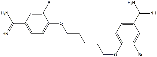 4,4'-[1,5-Pentanediylbis(oxy)]bis[3-bromobenzamidine] Struktur