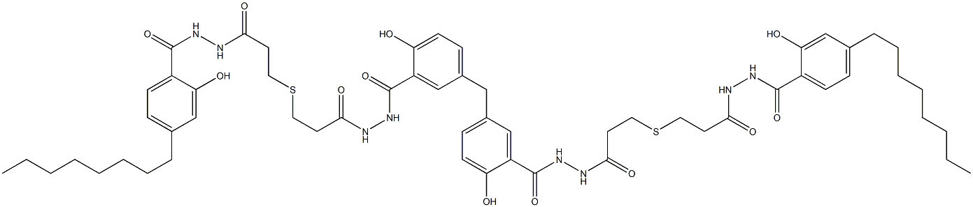 5,5'-Methylenebis[N'-[3-[[2-[[N'-(4-octylsalicyloyl)hydrazino]carbonyl]ethyl]thio]propionyl]salicylic hydrazide] Struktur