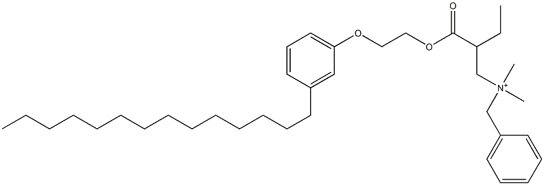 N,N-Dimethyl-N-benzyl-N-[2-[[2-(3-tetradecylphenyloxy)ethyl]oxycarbonyl]butyl]aminium Struktur