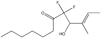 (E)-5,5-Difluoro-4-hydroxy-3-methyl-2-dodecen-6-one Struktur