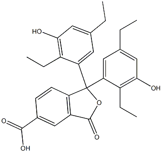 1,1-Bis(2,5-diethyl-3-hydroxyphenyl)-1,3-dihydro-3-oxoisobenzofuran-5-carboxylic acid Struktur