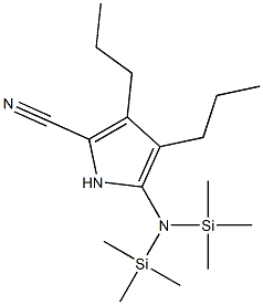 5-[Bis(trimethylsilyl)amino]-3,4-dipropyl-1H-pyrrole-2-carbonitrile Struktur