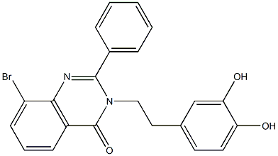 8-Bromo-3-[2-(3,4-dihydroxyphenyl)ethyl]-2-phenylquinazolin-4(3H)-one Struktur