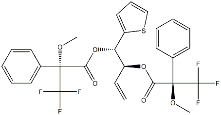 Bis[(2R)-2-methoxy-2-phenyl-3,3,3-trifluoropropanoic acid](3S,4S)-4-(2-thienyl)-1-butene-3,4-diyl ester Struktur