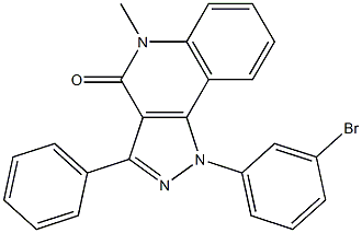 1-(3-Bromophenyl)-3-phenyl-5-methyl-1H-pyrazolo[4,3-c]quinolin-4(5H)-one Struktur