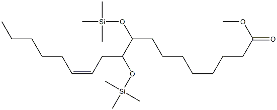 (Z)-9,10-Bis[(trimethylsilyl)oxy]-12-octadecenoic acid methyl ester Struktur