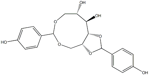 1-O,6-O:4-O,5-O-Bis(4-hydroxybenzylidene)-D-glucitol Struktur