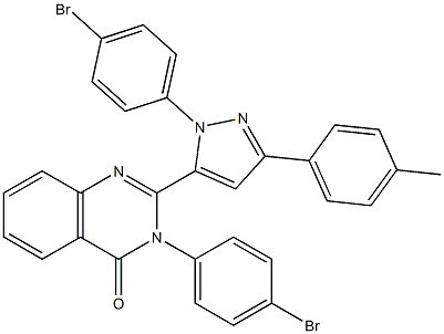 3-(4-Bromophenyl)-2-[3-(4-methylphenyl)-1-(4-bromophenyl)-1H-pyrazol-5-yl]quinazolin-4(3H)-one Struktur