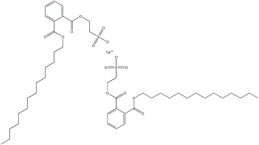 Bis[2-[(2-tetradecyloxycarbonylphenyl)carbonyloxy]ethanesulfonic acid]calcium salt Struktur