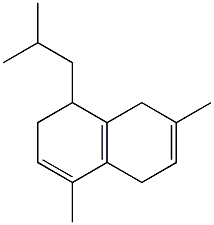 2,5-Dimethyl-8-isobutyl-1,4,7,8-tetrahydronaphthalene Struktur