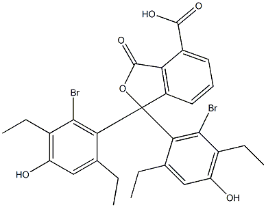 1,1-Bis(6-bromo-2,5-diethyl-4-hydroxyphenyl)-1,3-dihydro-3-oxoisobenzofuran-4-carboxylic acid Struktur