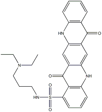 N-[3-(Diethylamino)propyl]-5,7,12,14-tetrahydro-7,14-dioxoquino[2,3-b]acridine-1-sulfonamide Struktur