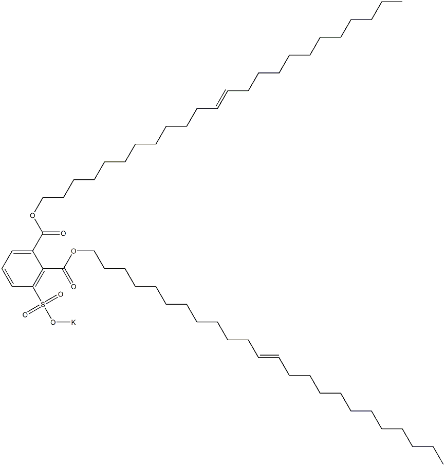 3-(Potassiosulfo)phthalic acid di(12-tetracosenyl) ester Struktur