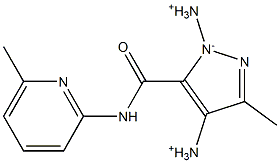 3-Methyl-4-diazonio-5-[[(6-methyl-2-pyridinyl)amino]carbonyl]-1H-pyrazol-1-ide Struktur