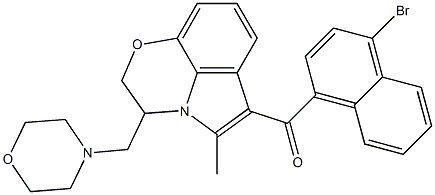 2,3-Dihydro-5-methyl-6-(4-bromo-1-naphthoyl)-3-morpholinomethylpyrrolo[1,2,3-de]-1,4-benzoxazine Struktur