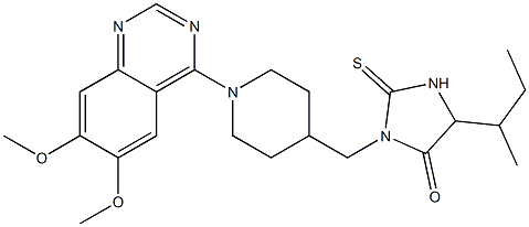 1-[[1-(6,7-Dimethoxyquinazolin-4-yl)piperidin-4-yl]methyl]-4-sec-butyl-2-thioxoimidazolidin-5-one Struktur