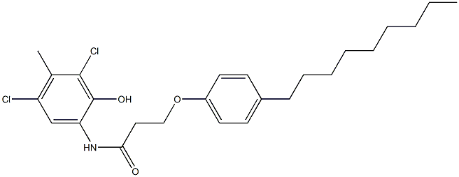 2-[3-(4-Nonylphenoxy)propanoylamino]-4,6-dichloro-5-methylphenol Struktur