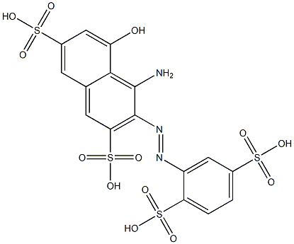 4-Amino-5-hydroxy-3-(2,5-disulfophenylazo)-2,7-naphthalenedisulfonic acid Struktur