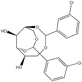 1-O,5-O:3-O,6-O-Bis(3-chlorobenzylidene)-L-glucitol Struktur