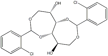 1-O,4-O:3-O,6-O-Bis(2-chlorobenzylidene)-L-glucitol Struktur