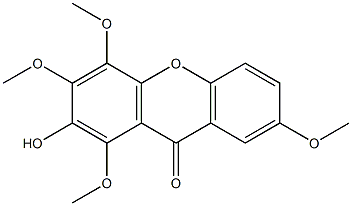 1,3,4,7-Tetramethoxy-2-hydroxyxanthone Struktur