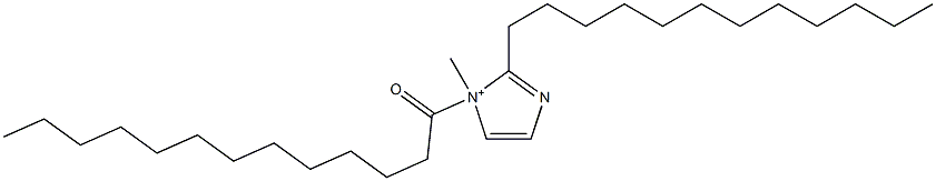 2-Dodecyl-1-methyl-1-tridecanoyl-1H-imidazol-1-ium Struktur