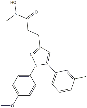 3-[1-(4-Methoxyphenyl)-5-(3-methylphenyl)-1H-pyrazol-3-yl]-N-hydroxy-N-methylpropanamide Struktur