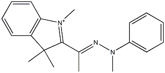 1,3,3-Trimethyl-2-[1-(2-methyl-2-phenylhydrazono)ethyl]-3H-indolium Struktur