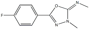 2-Methylimino-3-methyl-5-(4-fluorophenyl)-2,3-dihydro-1,3,4-oxadiazole Struktur