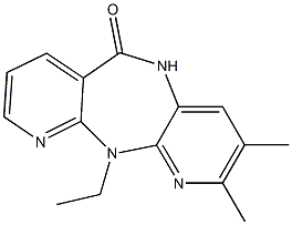 5,11-Dihydro-11-ethyl-2,3-dimethyl-6H-dipyrido[3,2-b:2',3'-e][1,4]diazepin-6-one Struktur