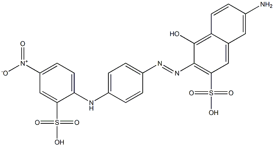 7-Amino-4-hydroxy-3-[[4-[(4-nitro-2-sulfophenyl)amino]phenyl]azo]-2-naphthalenesulfonic acid Struktur