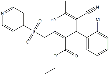 5-Cyano-1,4-dihydro-6-methyl-2-[(4-pyridinylsulfonyl)methyl]-4-(2-chlorophenyl)pyridine-3-carboxylic acid ethyl ester Struktur