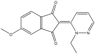 5-Methoxy-2-[2-ethyl-pyridazin-3(2H)-ylidene]indane-1,3-dione Struktur