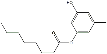 Octanoic acid 3-hydroxy-5-methylphenyl ester Struktur