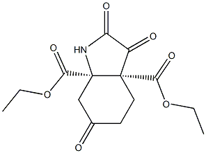 (3aR,7aR)-Hexahydro-2,3,6-trioxo-1H-indole-3a,7a-dicarboxylic acid diethyl ester Struktur