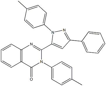 3-(4-Methylphenyl)-2-[3-(phenyl)-1-(4-methylphenyl)-1H-pyrazol-5-yl]quinazolin-4(3H)-one Struktur