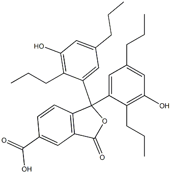 1,3-Dihydro-1,1-bis(3-hydroxy-2,5-dipropylphenyl)-3-oxoisobenzofuran-5-carboxylic acid Struktur