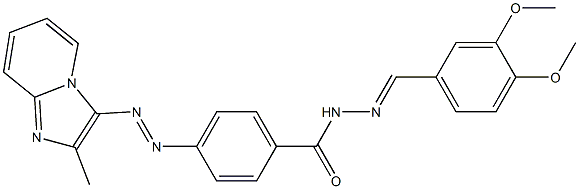 4-[(2-Methylimidazo[1,2-a]pyridin-3-yl)azo]-N'-(3,4-dimethoxybenzylidene)benzohydrazide Struktur