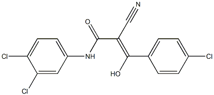 2-Cyano-3-hydroxy-3-[4-chlorophenyl]-N-[3,4-dichlorophenyl]acrylamide Struktur