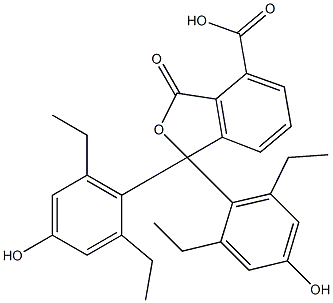 1,1-Bis(2,6-diethyl-4-hydroxyphenyl)-1,3-dihydro-3-oxoisobenzofuran-4-carboxylic acid Struktur