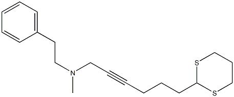 6-(1,3-Dithian-2-yl)-N-methyl-N-(2-phenylethyl)-2-hexyn-1-amine Struktur