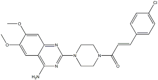 4-Amino-2-[4-[3-(4-chlorophenyl)propenoyl]-1-piperazinyl]-6,7-dimethoxyquinazoline Struktur