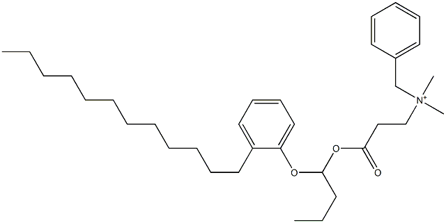 N,N-Dimethyl-N-benzyl-N-[2-[[1-(2-dodecylphenyloxy)butyl]oxycarbonyl]ethyl]aminium Struktur