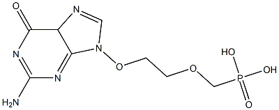 2-Amino-9-(2-phosphonomethoxyethoxy)-9H-purin-6(5H)-one Struktur