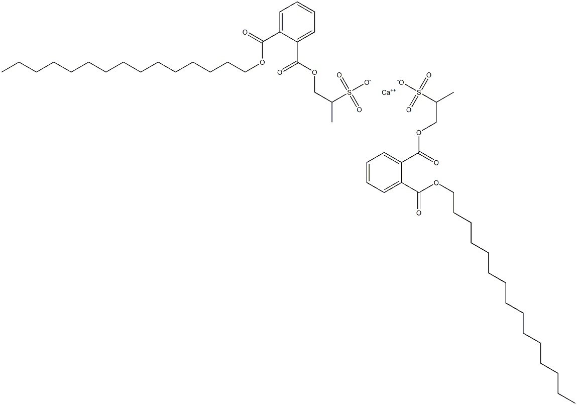 Bis[1-[(2-pentadecyloxycarbonylphenyl)carbonyloxy]propane-2-sulfonic acid]calcium salt Struktur