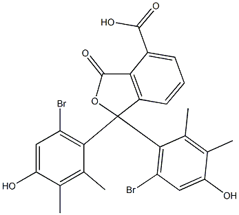 1,1-Bis(6-bromo-4-hydroxy-2,3-dimethylphenyl)-1,3-dihydro-3-oxoisobenzofuran-4-carboxylic acid Struktur