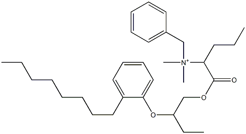 N,N-Dimethyl-N-benzyl-N-[1-[[2-(2-octylphenyloxy)butyl]oxycarbonyl]butyl]aminium Struktur